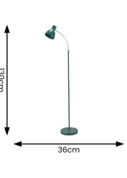 ValueLights Woody  Blue Floor Lamp with Blue Tapered Shade (130cm x 36cm x 22cm)