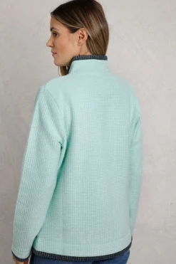 Weird Fish Aqua Ariana Full Zip Grid Fleece