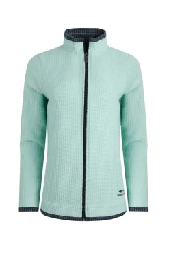 Weird Fish Aqua Ariana Full Zip Grid Fleece