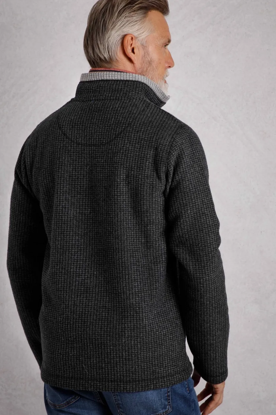 Weird Fish Black Newark 1/4 Zip Grid Fleece