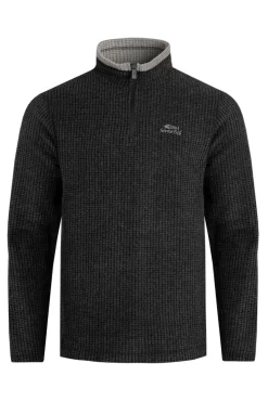 Weird Fish Black Newark 1/4 Zip Grid Fleece