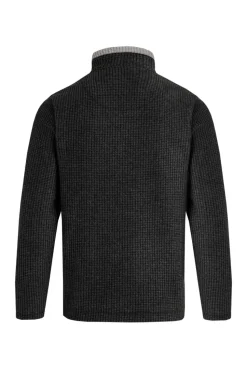 Weird Fish Black Newark 1/4 Zip Grid Fleece