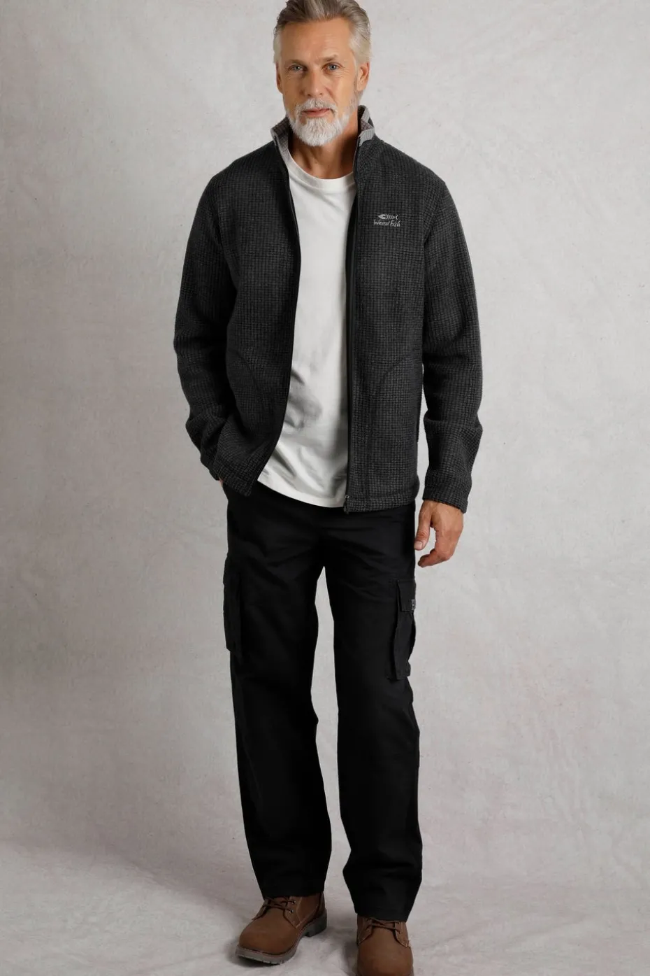 Weird Fish Black Shires Full Zip Grid Fleece