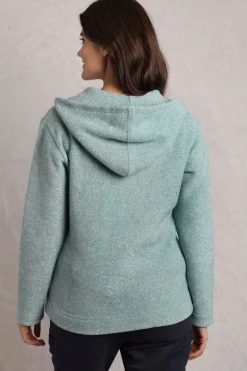 Weird Fish Blue Alisa 1/4 Zip Snow Marl Fleece Hoodie