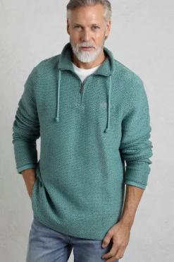 Weird Fish Blue Cruiser 1/4 Zip Macaroni