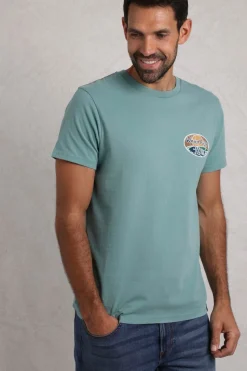 Weird Fish Blue Land & Sea Back Print Graphic T-Shirt