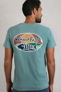 Weird Fish Blue Land & Sea Back Print Graphic T-Shirt