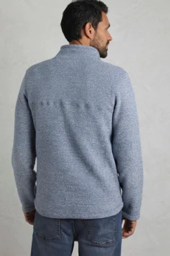 Weird Fish Blue Laramie 1/4 Zip Snow Marl Fleece