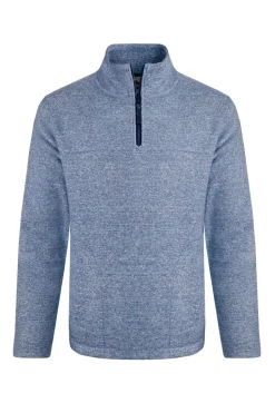 Weird Fish Blue Laramie 1/4 Zip Snow Marl Fleece