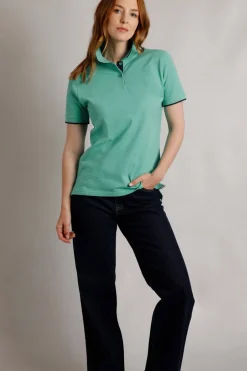 Weird Fish Blue Pammie Pique Polo Shirt