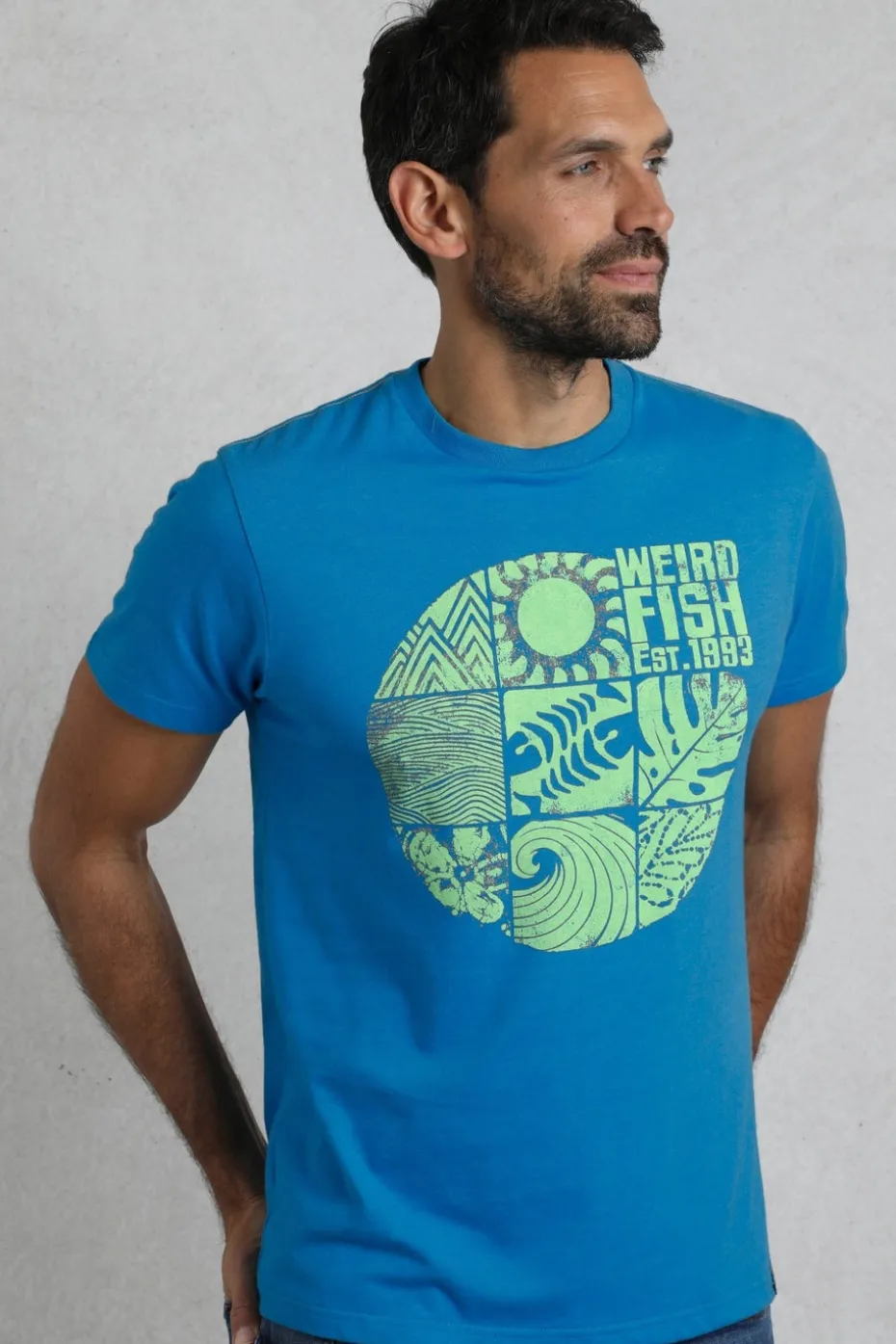 Weird Fish Blue Summer Sector Graphic T-Shirt