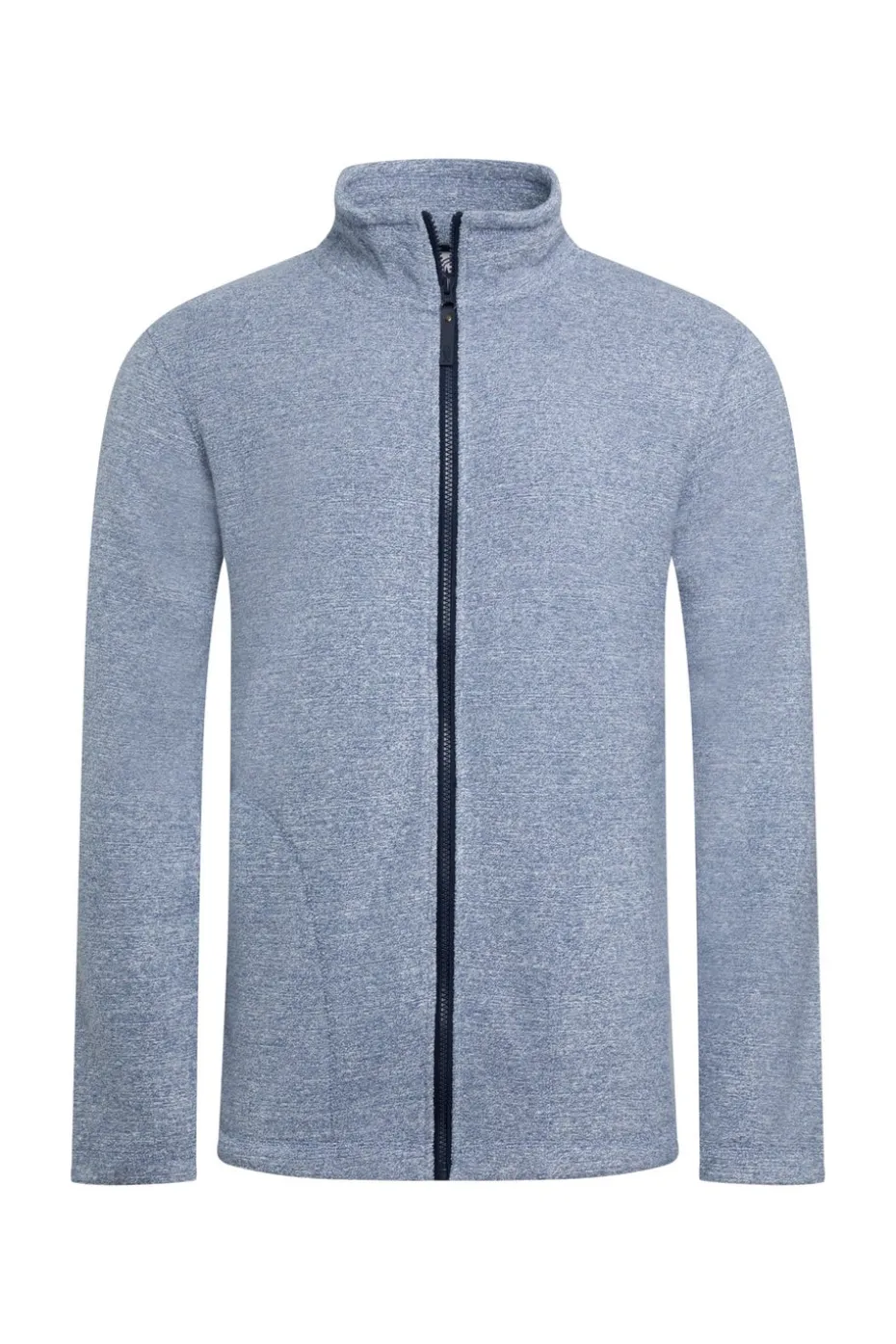Weird Fish Blue Thames Full Zip Snow Marl Fleece