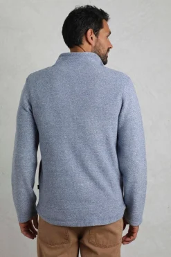 Weird Fish Blue Thames Full Zip Snow Marl Fleece