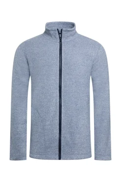 Weird Fish Blue Thames Full Zip Snow Marl Fleece