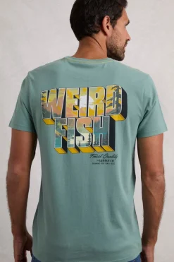 Weird Fish Blue Wild Life Back Print Graphic T-Shirt