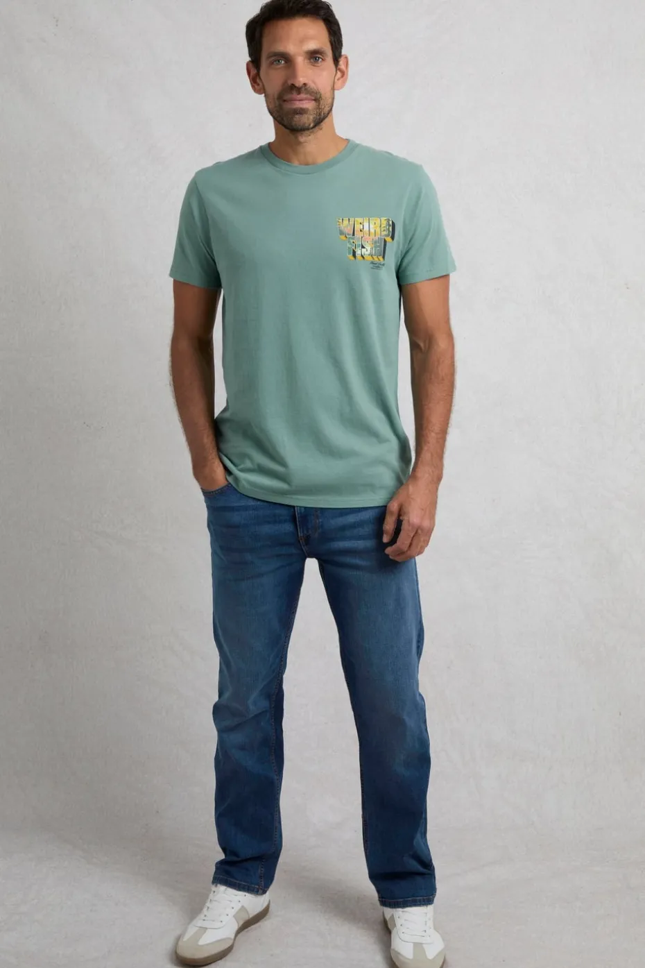 Weird Fish Blue Wild Life Back Print Graphic T-Shirt