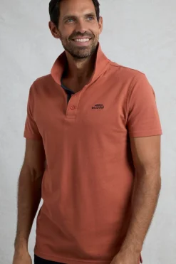 Weird Fish Burnt Orange Miles Pique Polo
