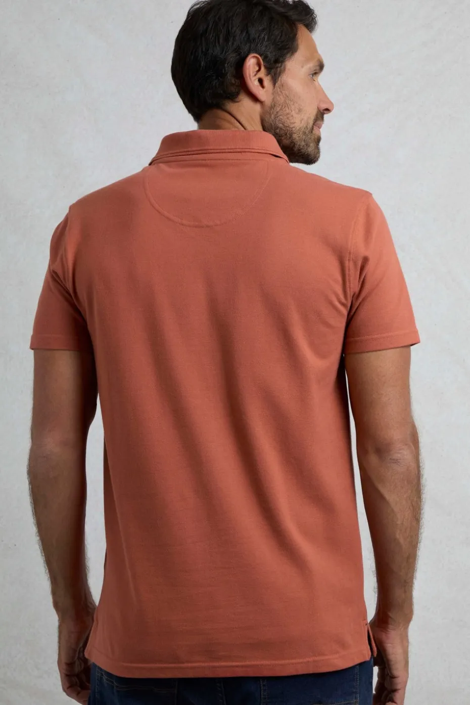 Weird Fish Burnt Orange Miles Pique Polo