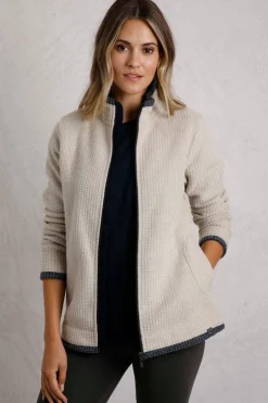 Weird Fish Cream Ariana Full Zip Grid Fleece