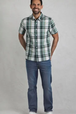 Weird Fish Cream Judd Short Sleeve Check Shirt