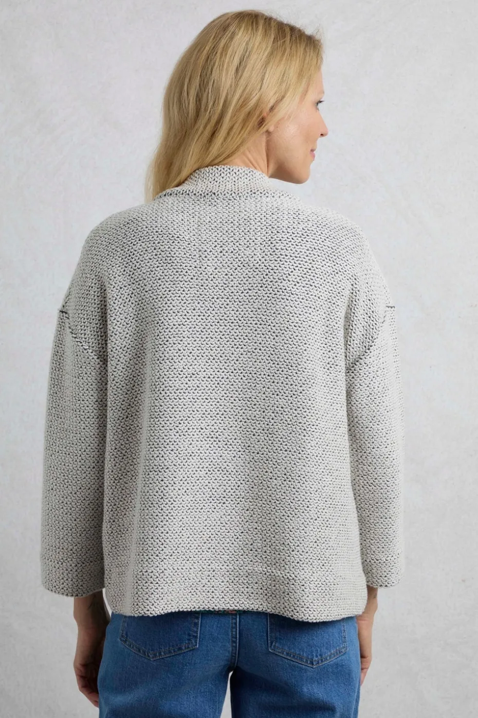 Weird Fish Cream Santosh Cropped Macaroni Kimono Cardigan