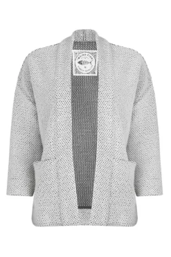 Weird Fish Cream Santosh Cropped Macaroni Kimono Cardigan