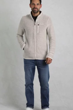 Weird Fish Cream Transom Full Zip Macaroni