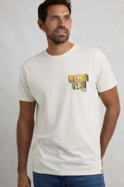 Weird Fish Cream Wild Life Back Print Graphic T-Shirt