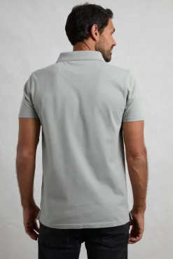 Weird Fish Grey Miles Pique Polo