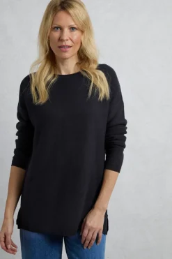 Weird Fish Navy Dalla Knitted Crew Neck Jumper