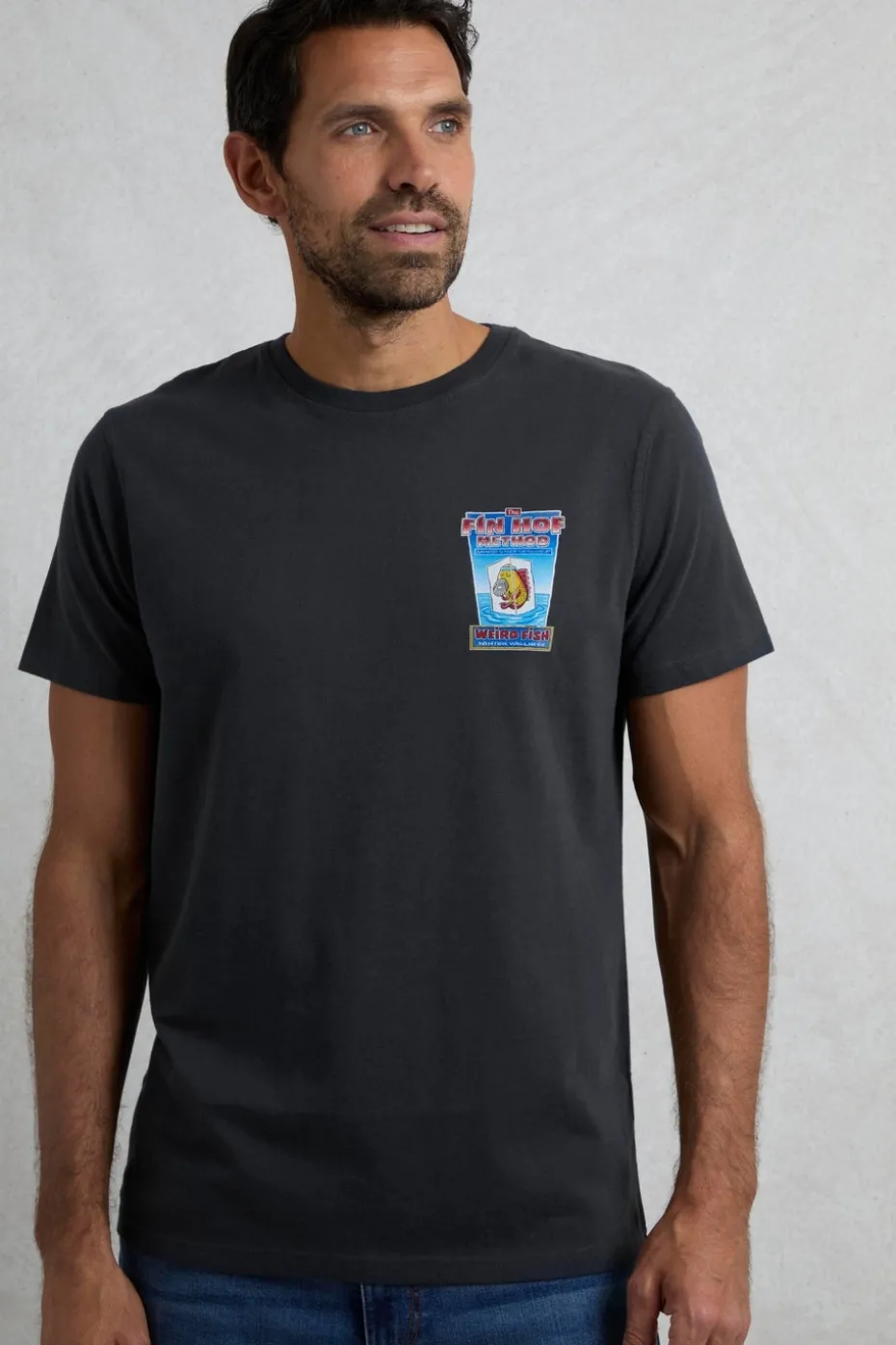 Weird Fish Navy Fin Hof Back Print Artist T-Shirt