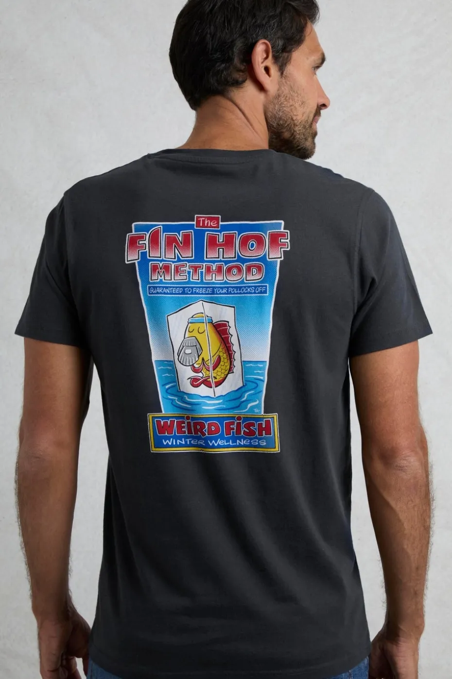 Weird Fish Navy Fin Hof Back Print Artist T-Shirt