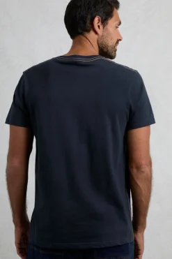 Weird Fish Navy Foothills Front Print T-Shirt