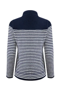 Weird Fish Navy Juliet 1/4 Zip Stripe Macaroni