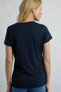 Weird Fish Navy No Rain No Flowers Slub Pocket T-Shirt