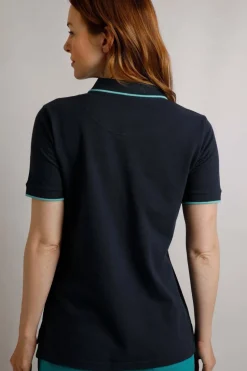 Weird Fish Navy Pammie Pique Polo Shirt