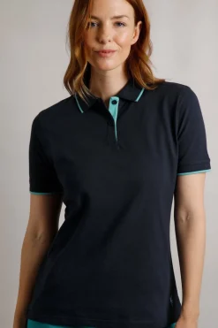 Weird Fish Navy Pammie Pique Polo Shirt