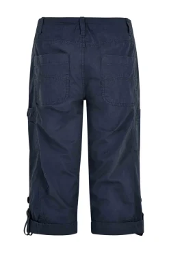Weird Fish Navy Salena 3/4 Length Trousers