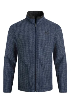 Weird Fish Navy Shires Full Zip Grid Fleece