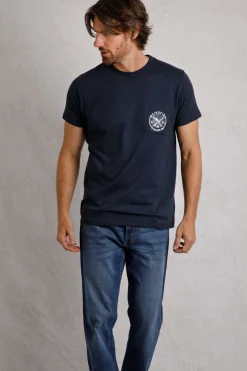 Weird Fish Navy Tidal Branded Pocket T-Shirt