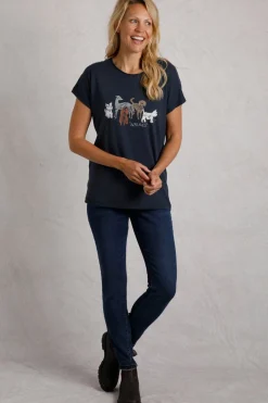 Weird Fish Navy Walkies Slub T-Shirt