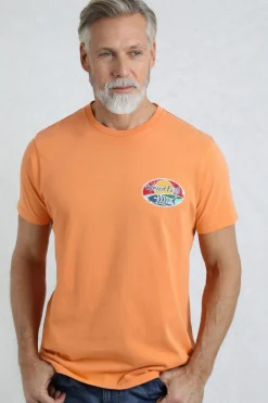 Weird Fish Orange Land & Sea Back Print Graphic T-Shirt