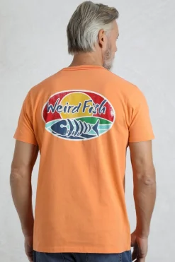 Weird Fish Orange Land & Sea Back Print Graphic T-Shirt
