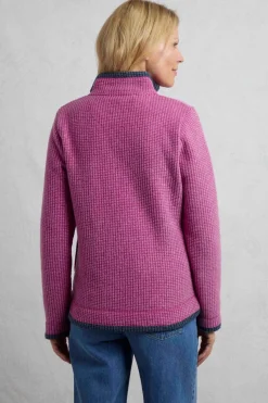 Weird Fish Red Ariana Full Zip Grid Fleece