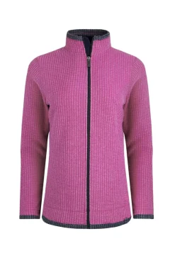 Weird Fish Red Ariana Full Zip Grid Fleece