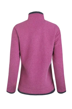 Weird Fish Red Ariana Full Zip Grid Fleece