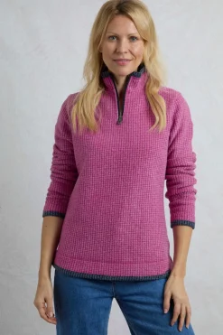 Weird Fish Red Beye 1/4 Zip Grid Fleece