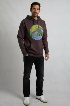 Weird Fish Red Bryant Front Print Graphic Popover Hoodie