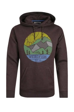 Weird Fish Red Bryant Front Print Graphic Popover Hoodie