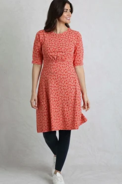 Weird Fish Red Cassandra Jersey Swing Dress